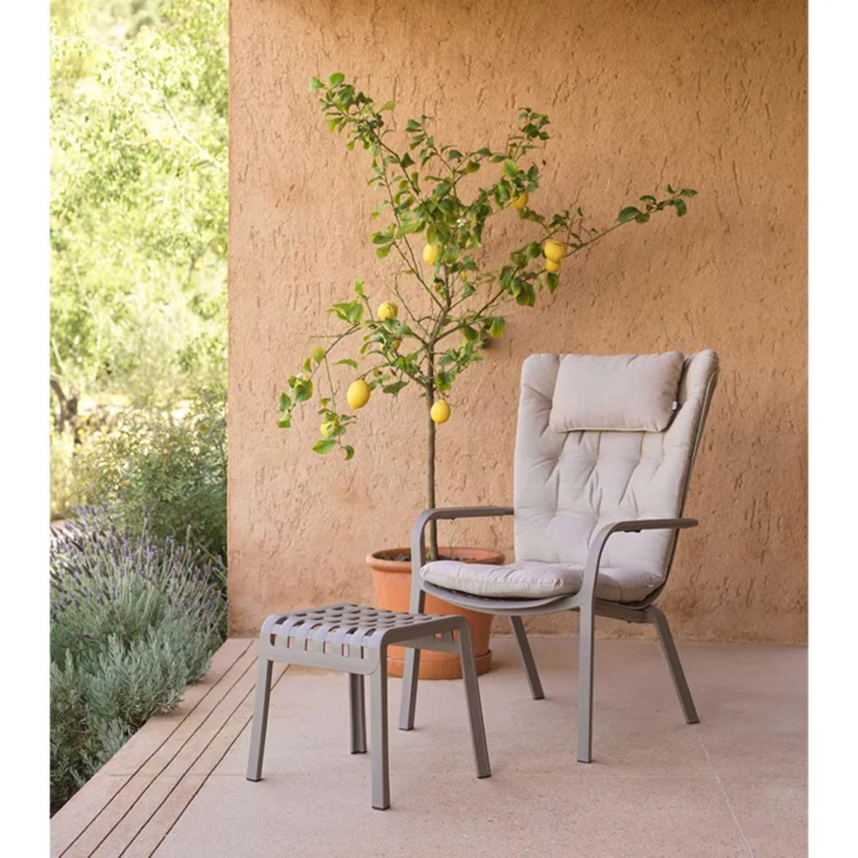 Square Perforated Reclining Outdoor Armchair | Oroa.com