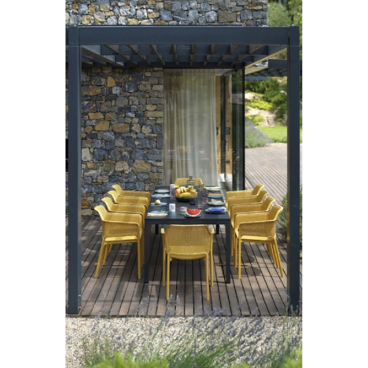 Square Perforated Outdoor Dining Armchair | Oroa.com
