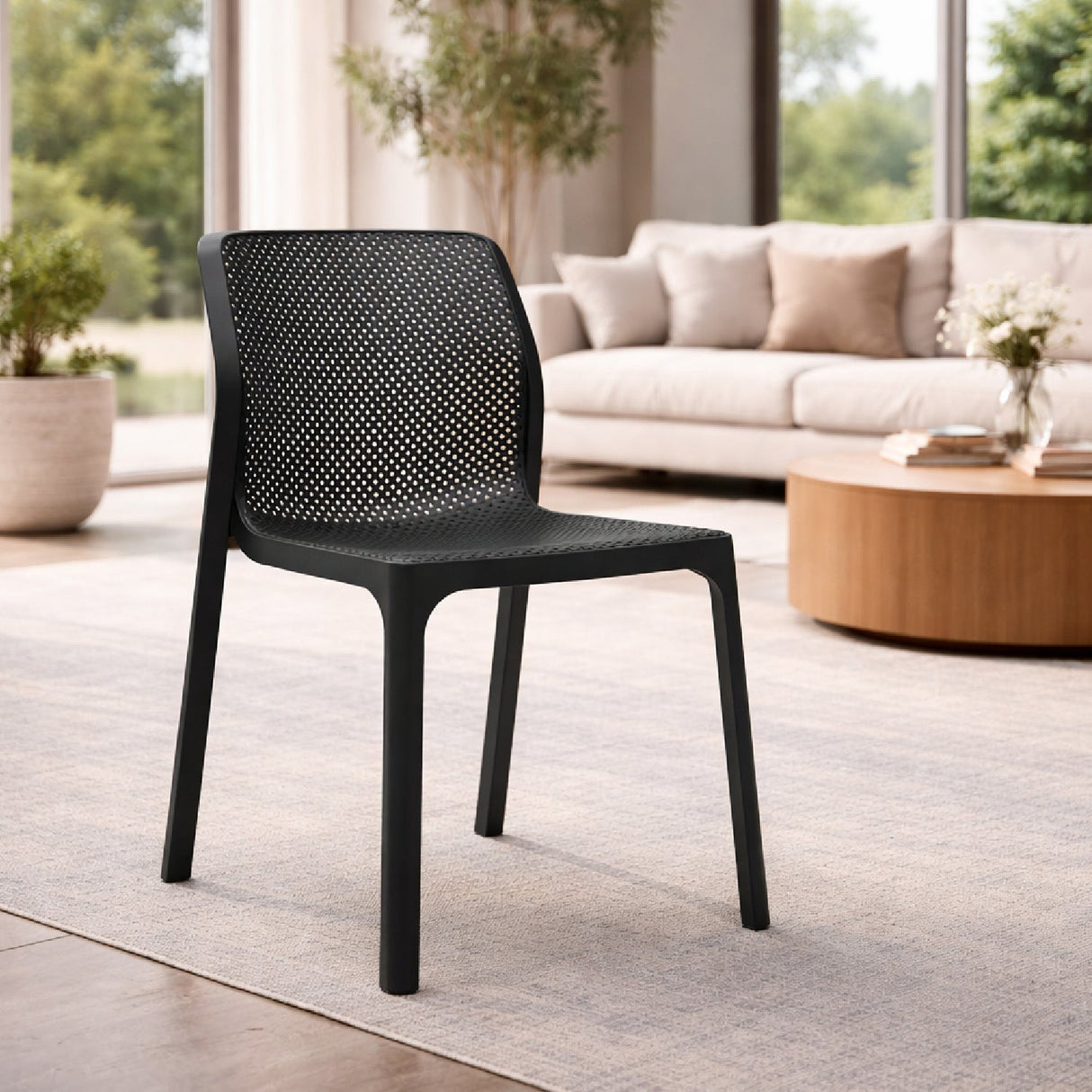 Perforated Monobloc Outdoor Dining Chair | Oroa.com