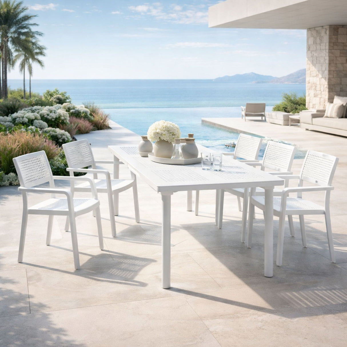 Extendable Outdoor Dining Table with Umbrella Hole | Oroa.com