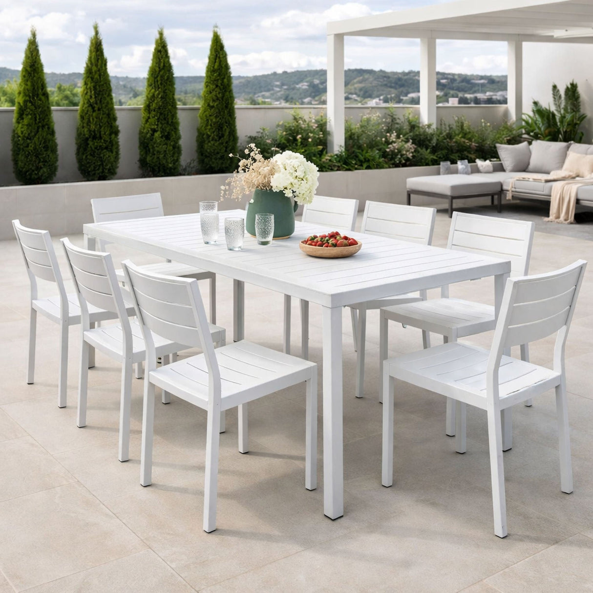 Rectangular Slatted Outdoor Dining Table | Oroa.com