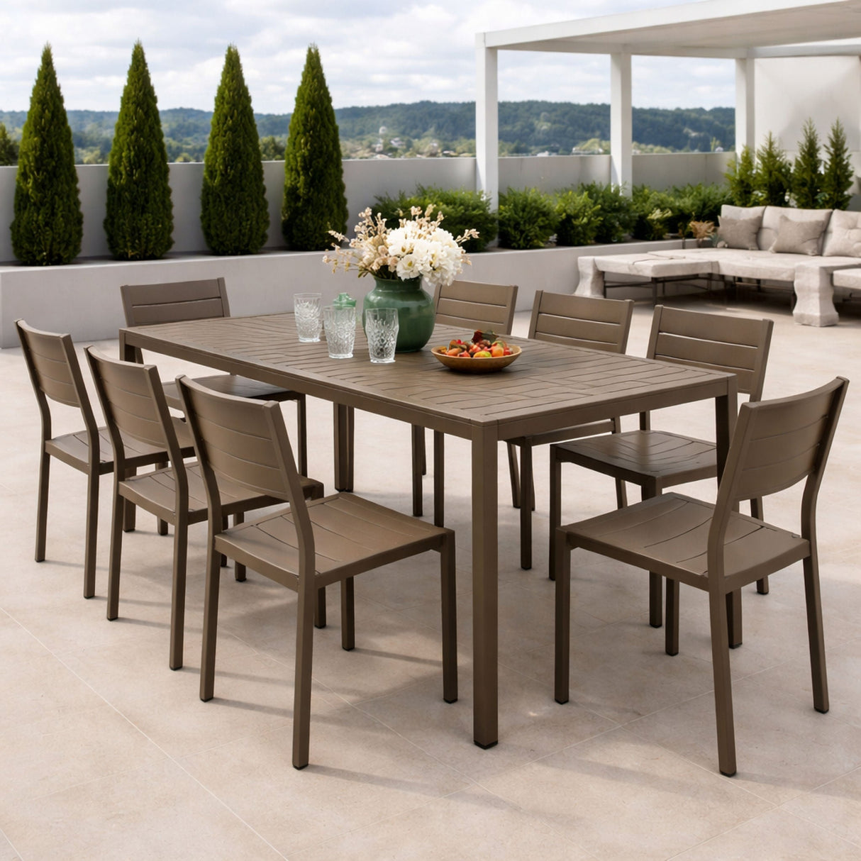 Rectangular Slatted Outdoor Dining Table | Oroa.com