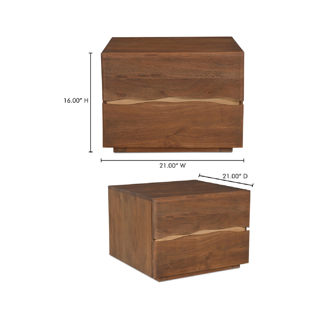 Modern European furniture - Solid Acacia 2-Drawer Nightstand - www.oroa.com | Oroa.com