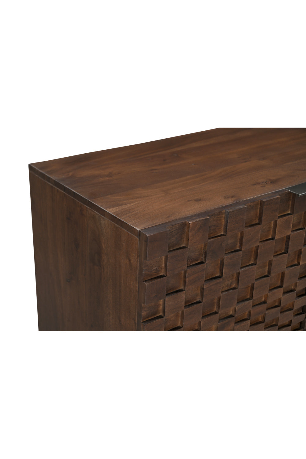 Modern European furniture - Geometric-Patterned Acacia 4-Door Sideboard - www.oroa.com | Oroa.com