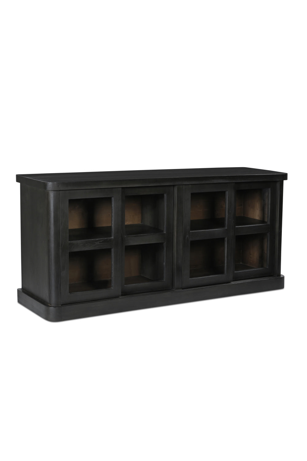 Modern European furniture - Black 4-Sliding Door Sideboard - www.oroa.com | Oroa.com
