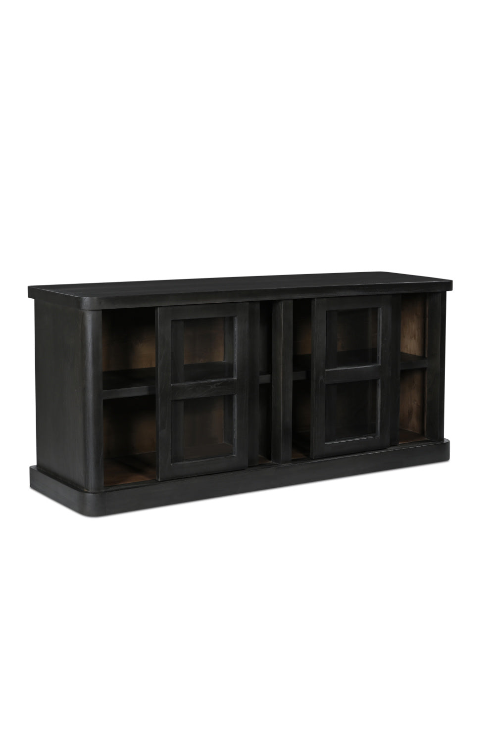 Modern European furniture - Black 4-Sliding Door Sideboard - www.oroa.com | Oroa.com