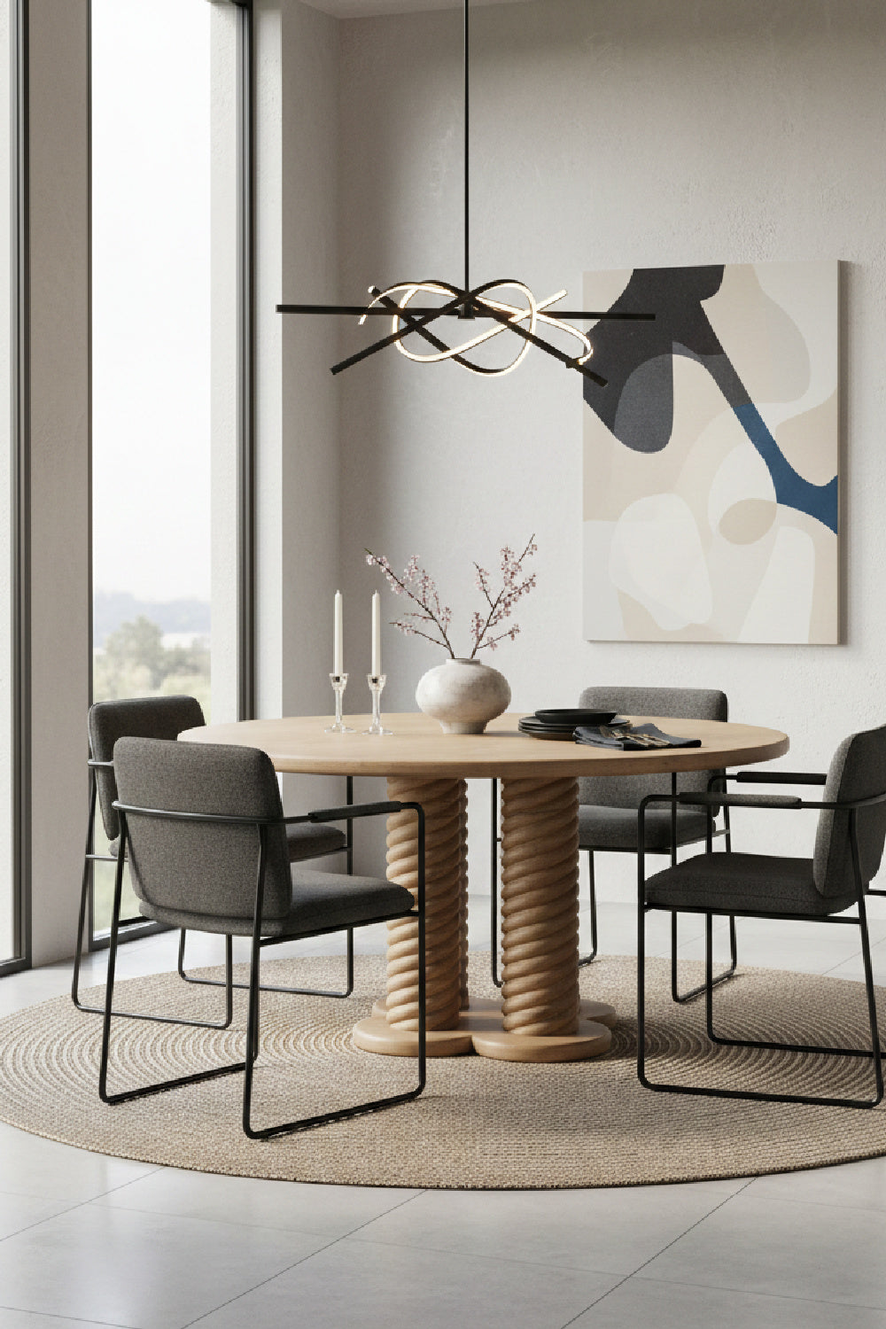Modern European furniture - Oak Turned-Leg Dining Table - www.oroa.com | Oroa.com