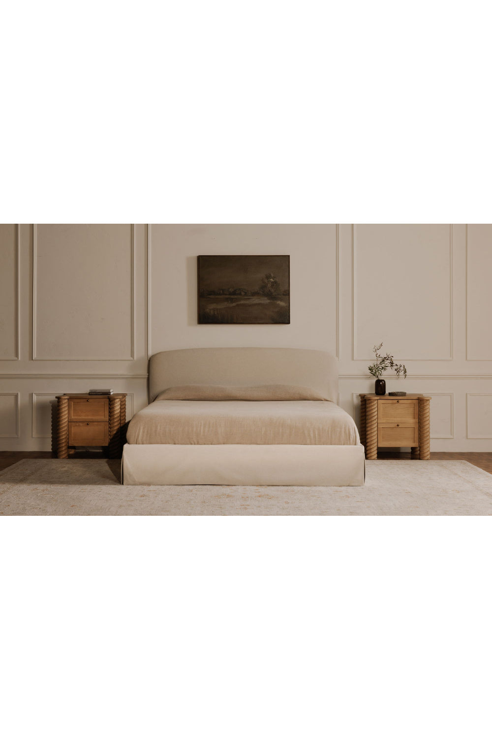 Modern European furniture - Oak Turned-Leg 2-Drawer Nightstand - www.oroa.com | Oroa.com
