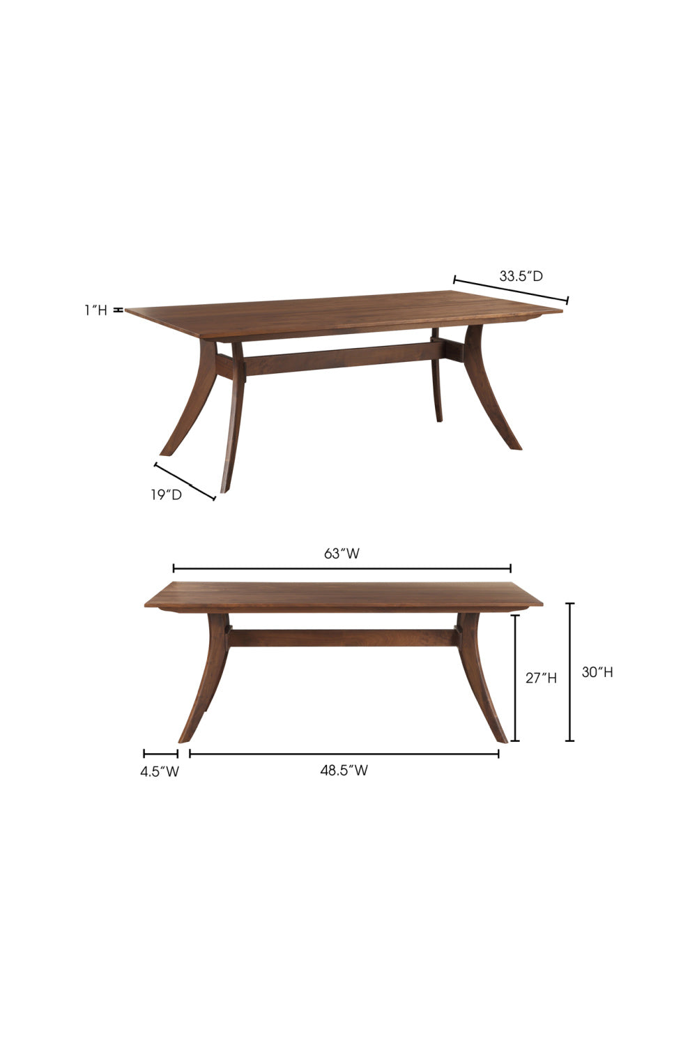 Modern European furniture - Walnut Rectangular Dining Table - www.oroa.com | Oroa.com