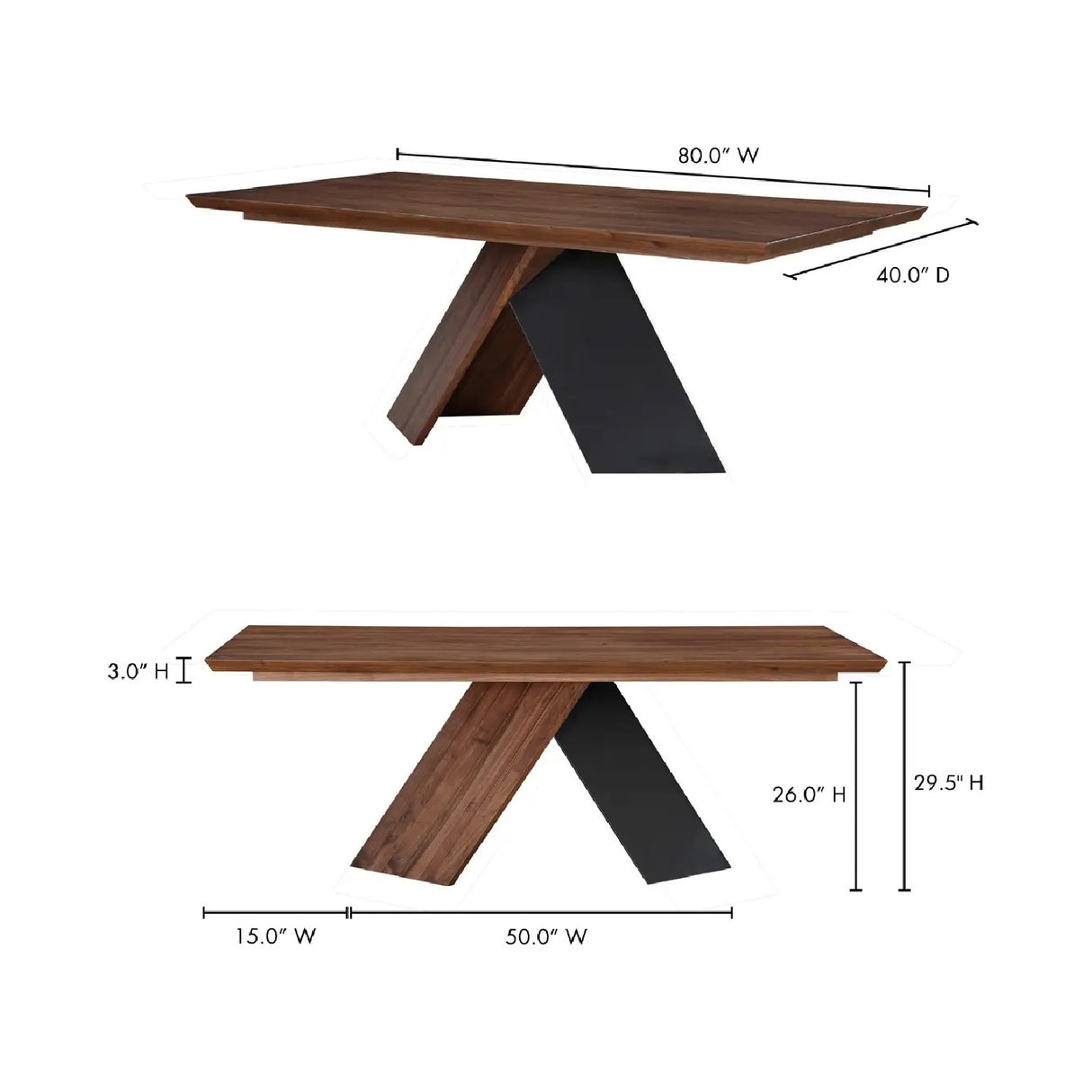 Modern European furniture - Solid Walnut Dining Table - www.oroa.com | Oroa.com