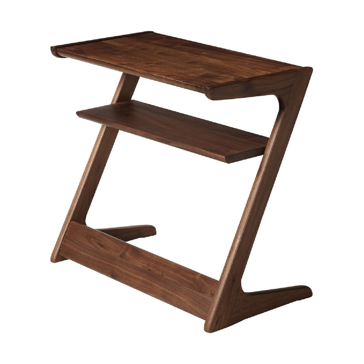 Modern European furniture - Matte Walnut Z-Shaped Accent Table - www.oroa.com | Oroa.com