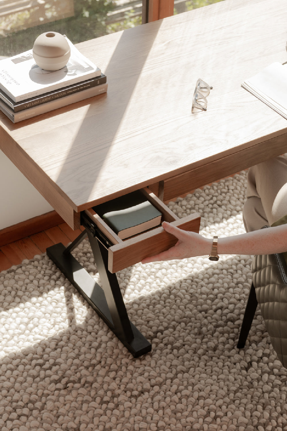 Modern European furniture - Trestle Framed Wooden Desk - www.oroa.com | Oroa.com