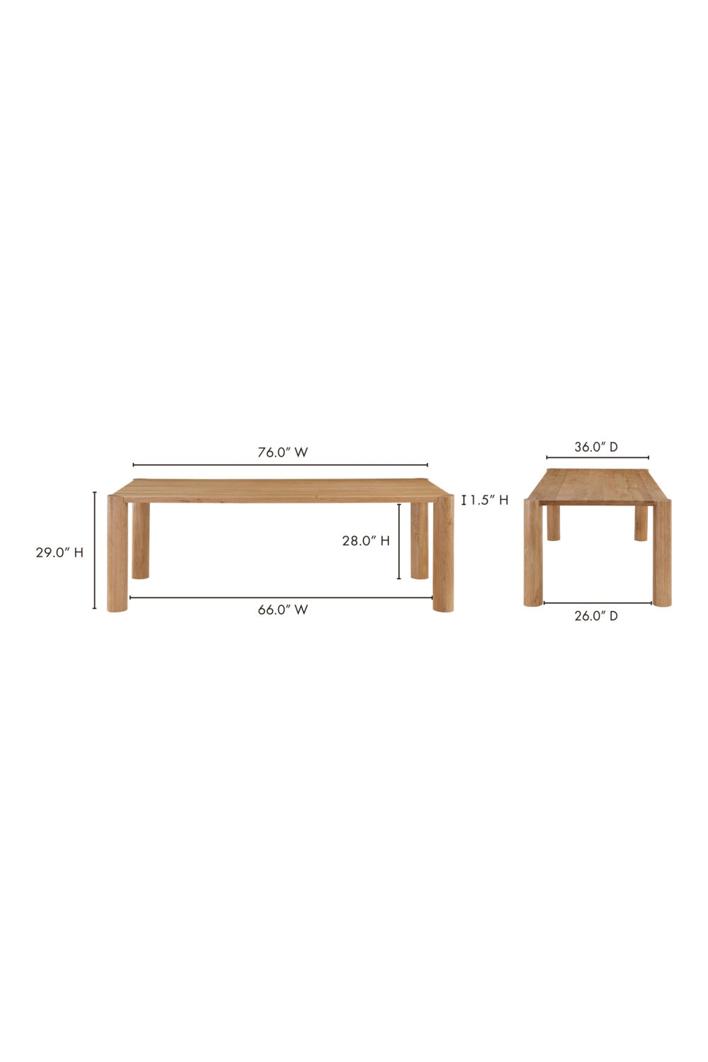 Modern European furniture - Natural Oak Dining Table - www.oroa.com | Oroa.com