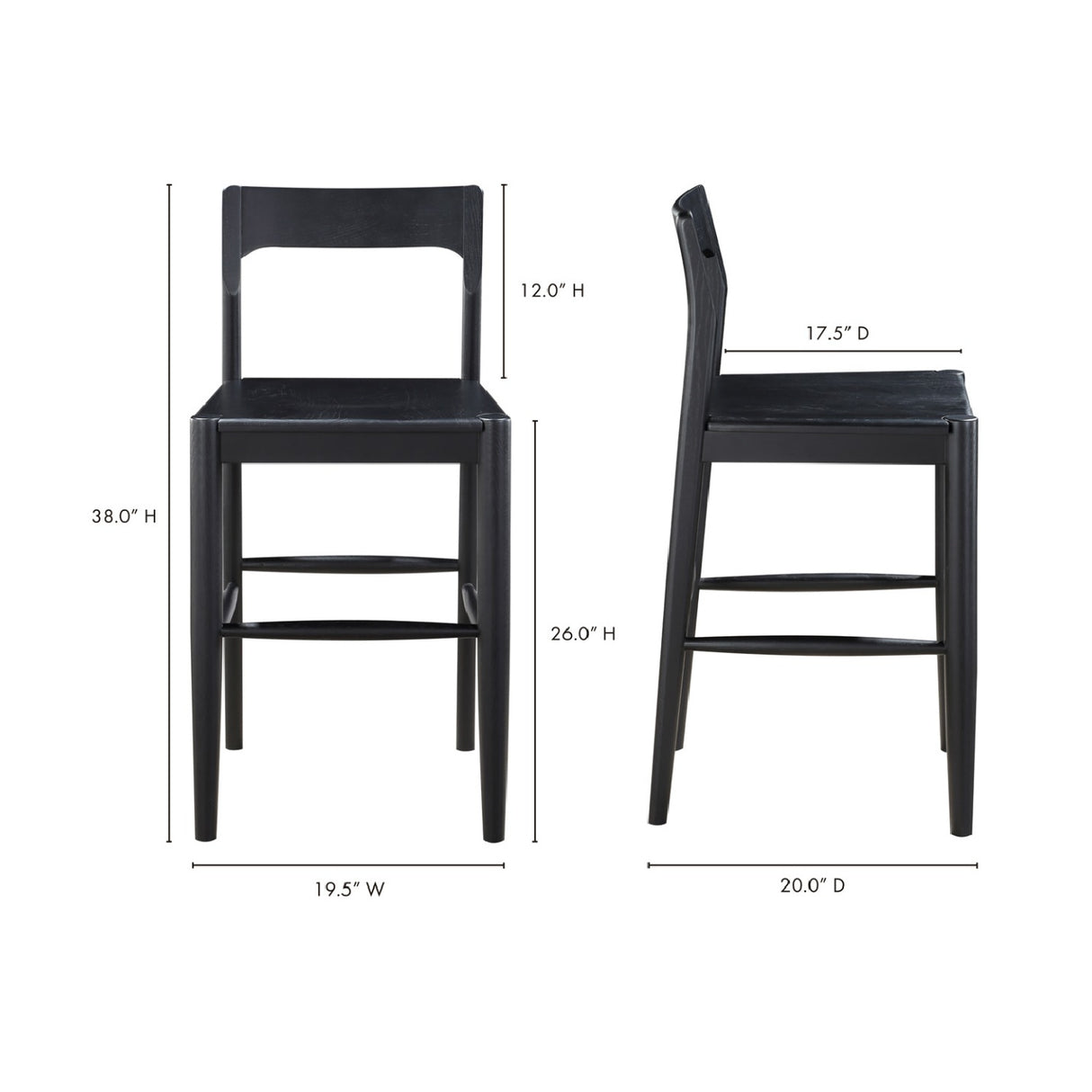 Modern European furniture - Solid Wood Open-Back Counter Stool - www.oroa.com | Oroa.com