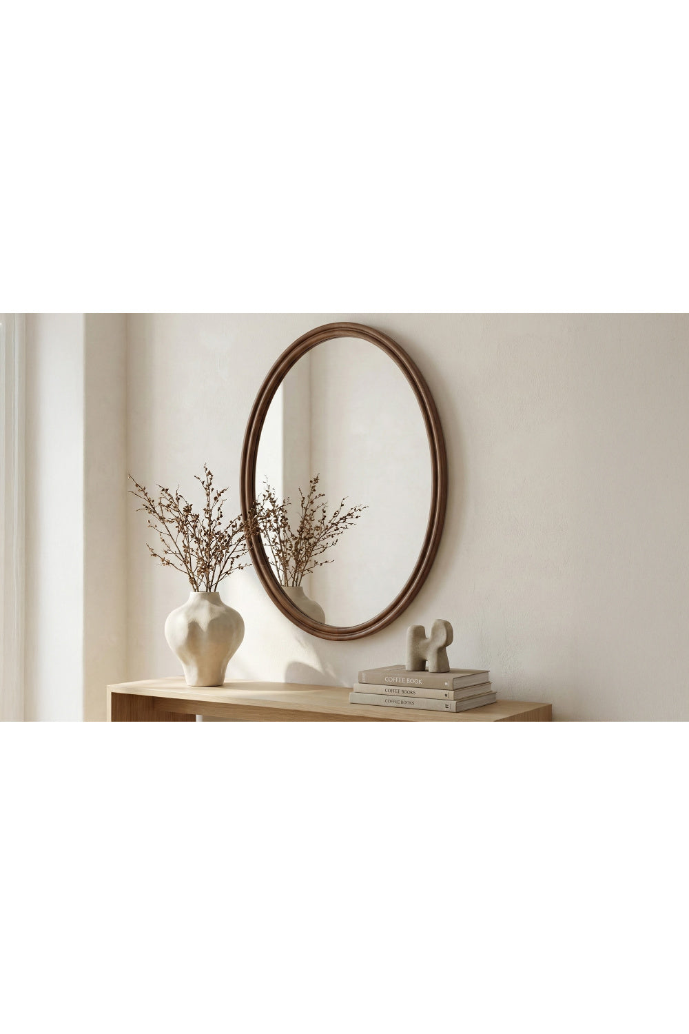 Modern European furniture - Oak Oval Wall Mirror - www.oroa.com | Oroa.com