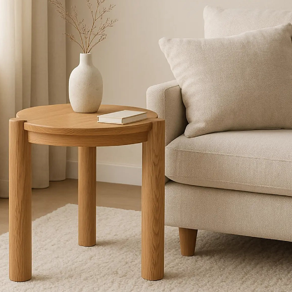 Modern European furniture - 3-Legged Solid Oak Side Table - www.oroa.com | Oroa.com