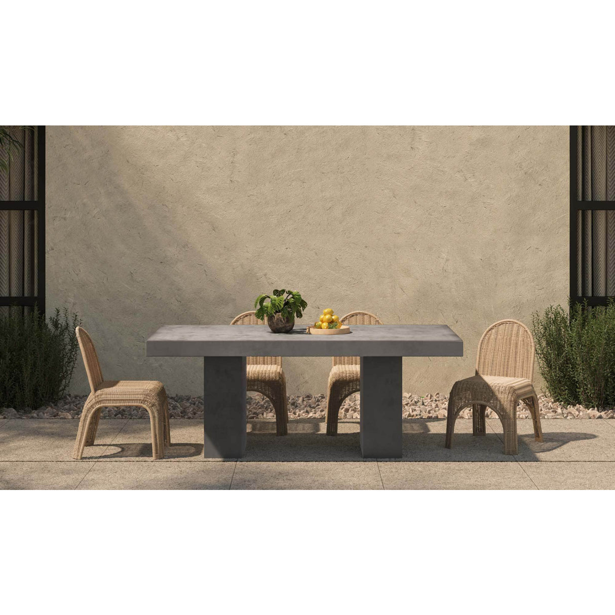 Modern European furniture - Gray Concrete Outdoor Dining Table - www.oroa.com | Oroa.com