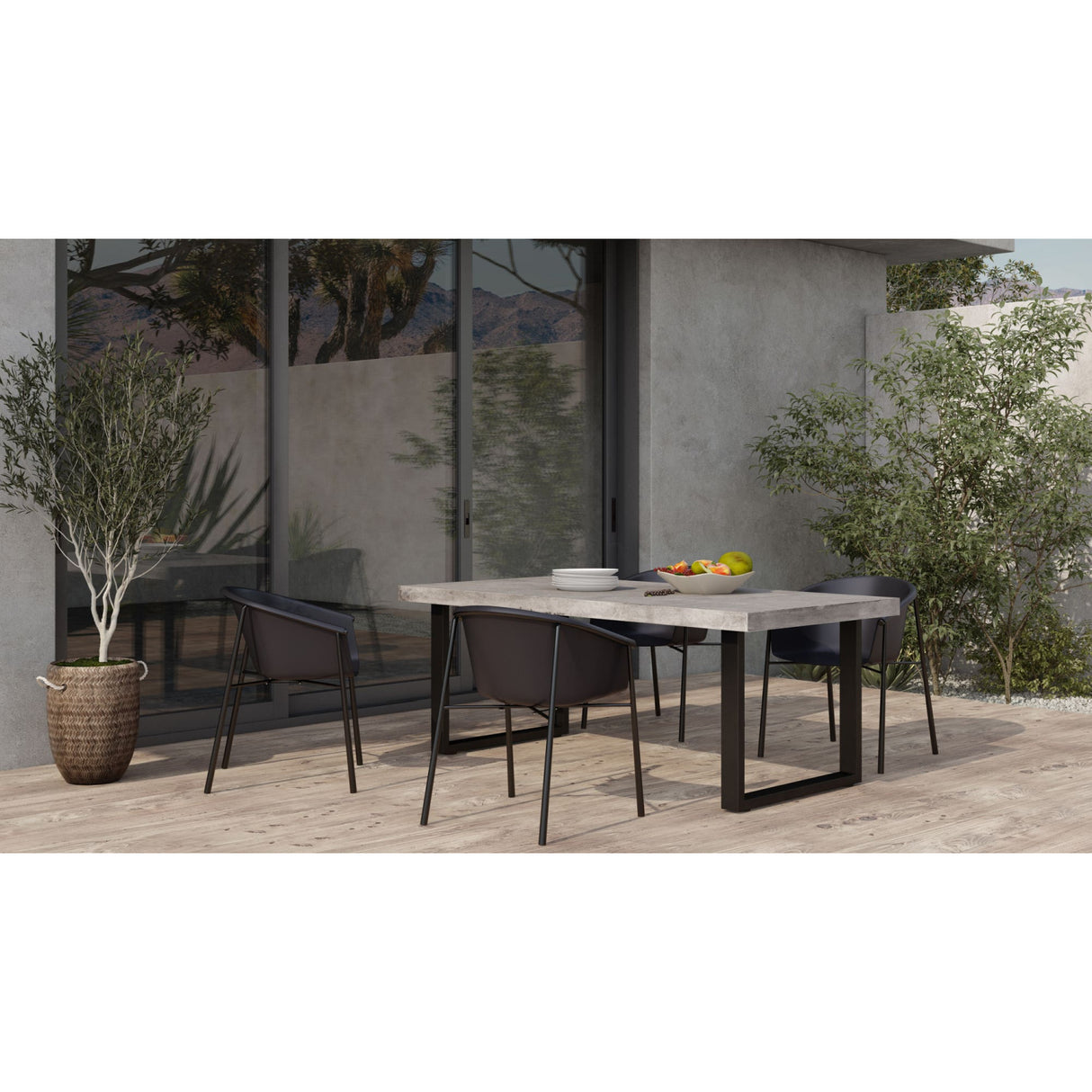 Modern European furniture - Gray Cement Indoor/Outdoor Dining Table L - www.oroa.com | Oroa.com