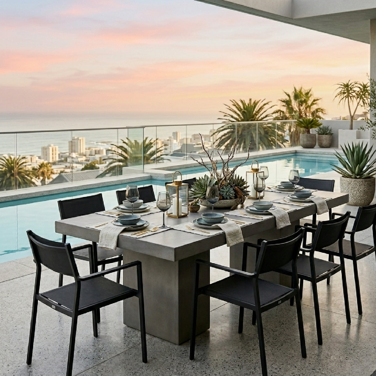 Modern European furniture - Pillar-Legged Indoor/Outdoor Dining Table - www.oroa.com | Oroa.com