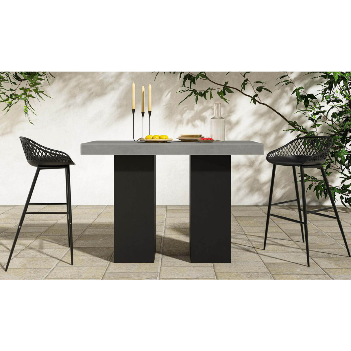 Modern European furniture - Gray Concrete Outdoor Bar Table - www.oroa.com | Oroa.com