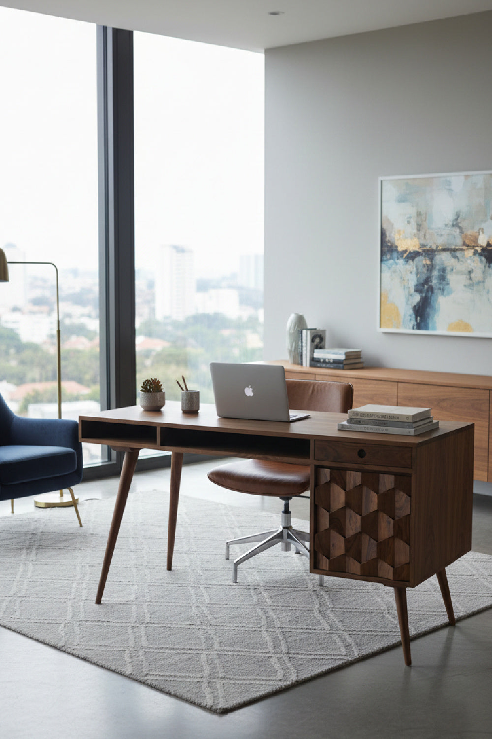 Modern European furniture - Sheesham Wood 2-Drawer Desk - www.oroa.com | Oroa.com