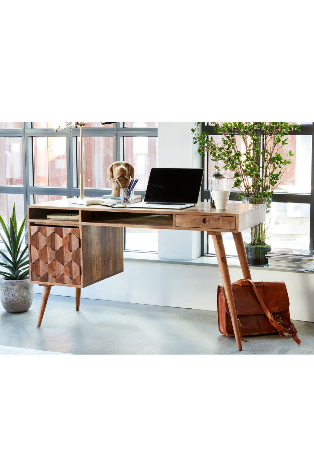 Modern European furniture - Sheesham Wood 2-Drawer Desk - www.oroa.com | Oroa.com