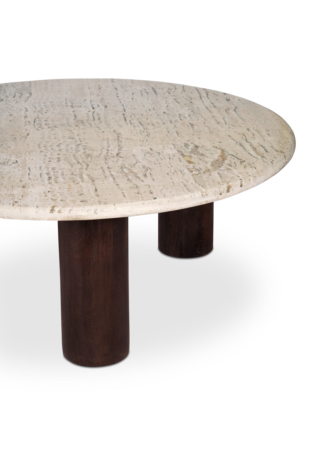 Modern European furniture - Beige Travertine Round Coffee Table - www.oroa.com | Oroa.com