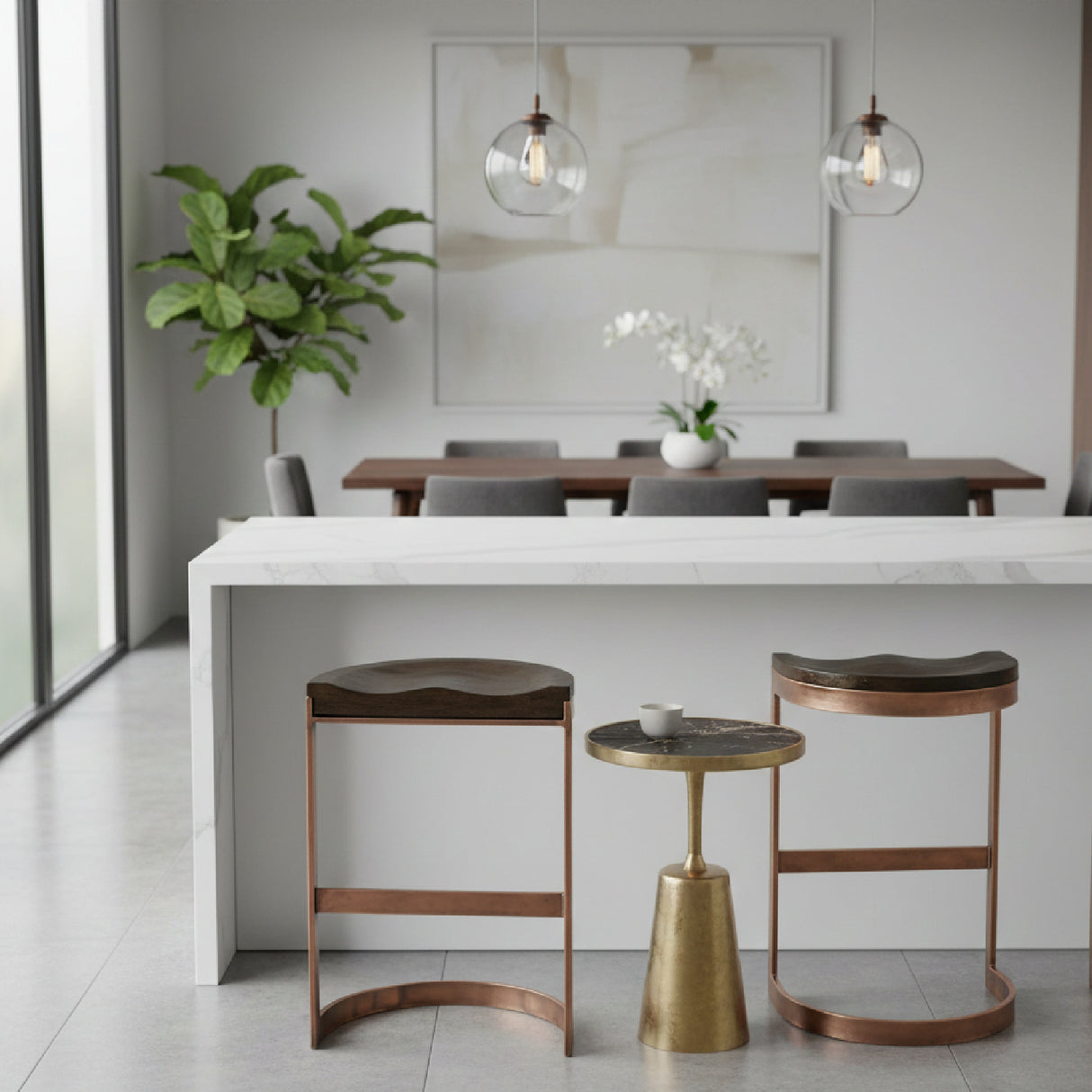 Modern European furniture - Wooden Seat Counter Stool - www.oroa.com | Oroa.com