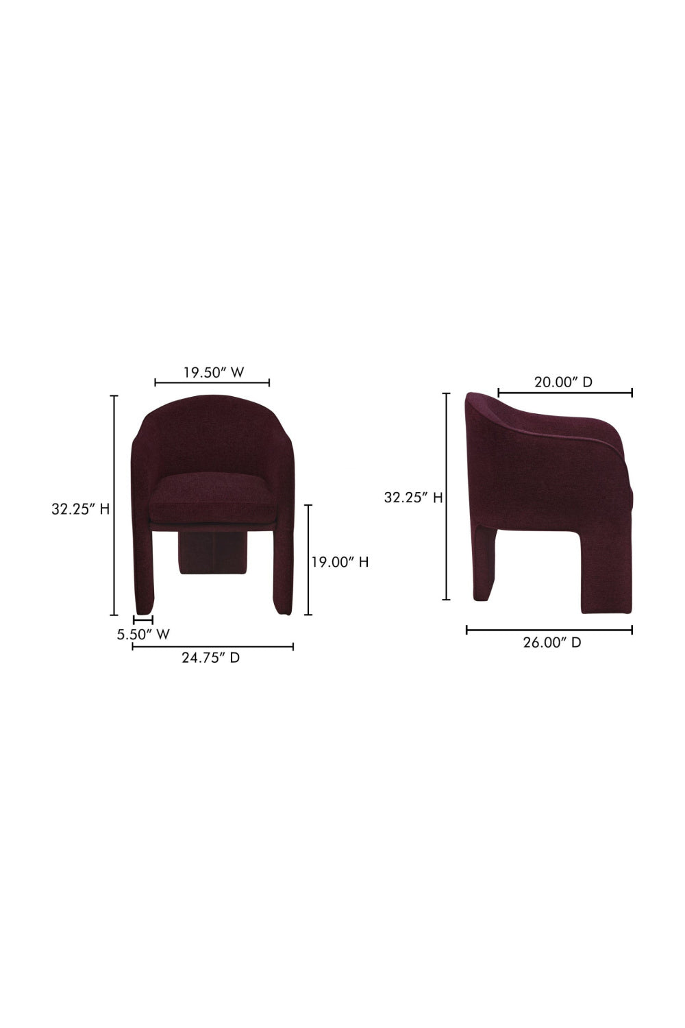 Modern European furniture - Violet 3-Legged Dining Chair - www.oroa.com | Oroa.com