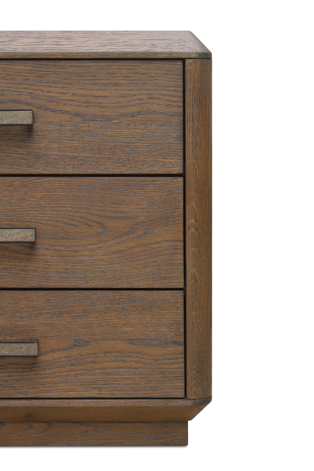 Modern European furniture - Brown Oak 3-Drawer Nightstand - www.oroa.com | Oroa.com