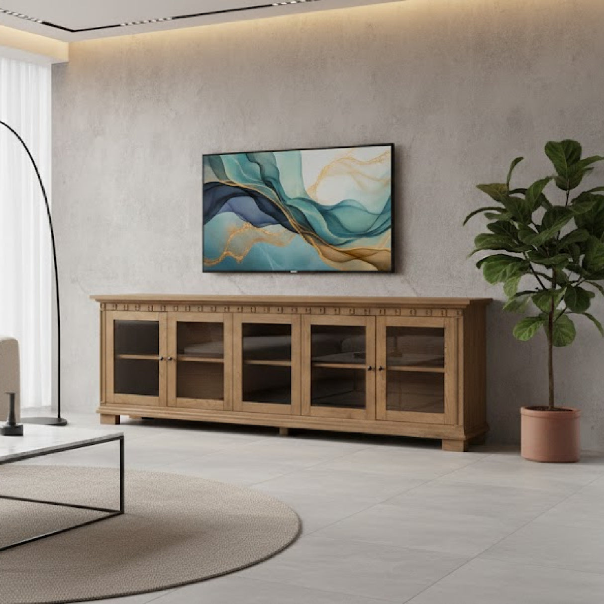 Modern European furniture - Brown Ash 4-Door Sideboard - www.oroa.com | Oroa.com