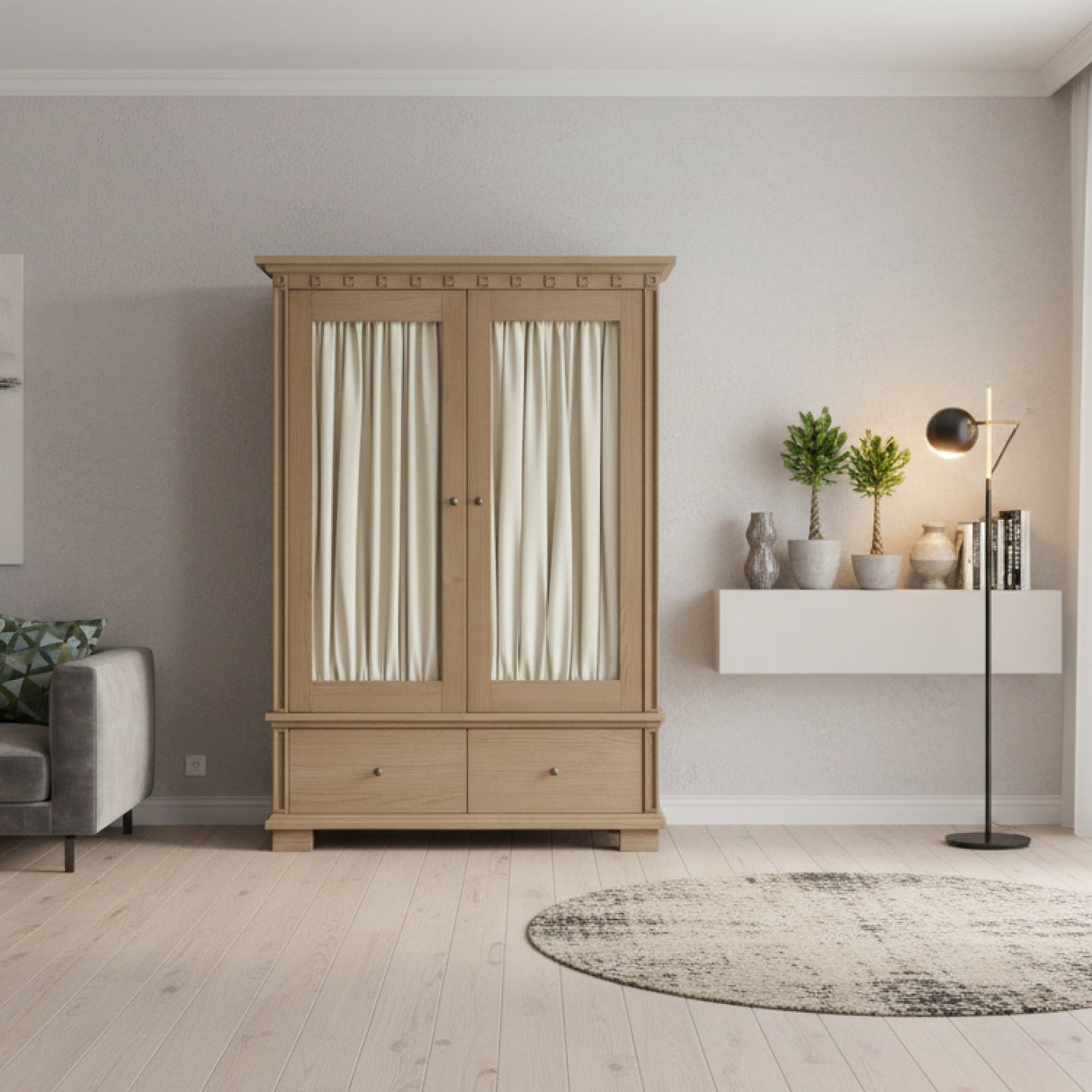 Modern European furniture - Brown Ash 2-Door Tall Cabinet - www.oroa.com | Oroa.com