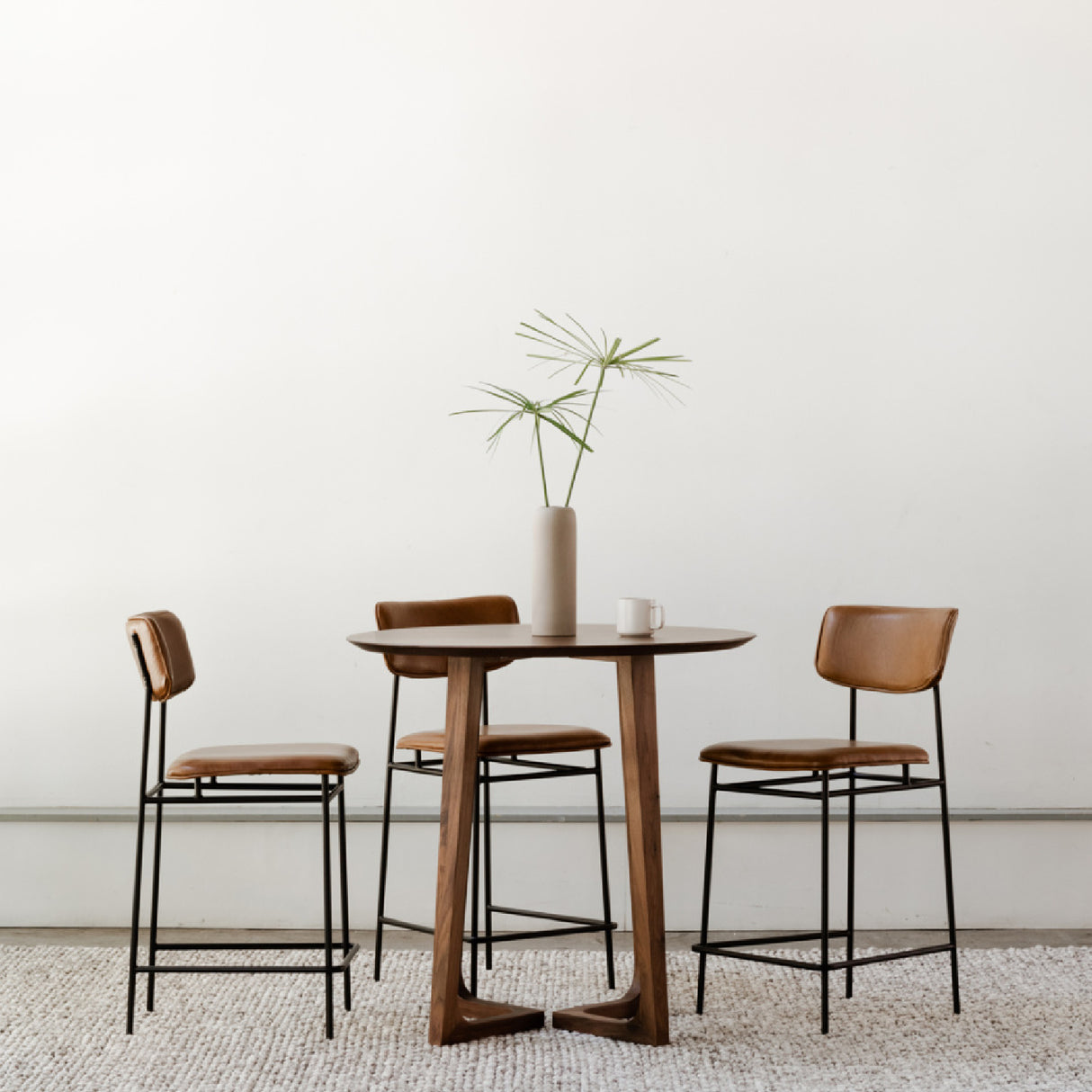 Modern European furniture - Brown Leather Bar Stool - www.oroa.com | Oroa.com