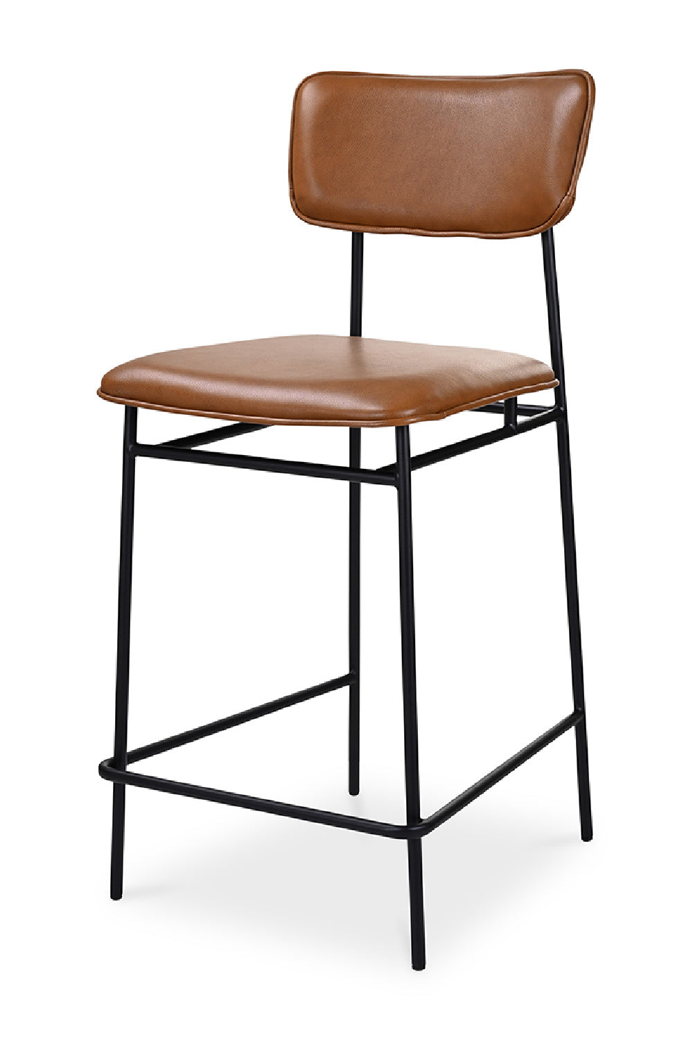 Modern European furniture - Brown Leather Counter Stool - www.oroa.com | Oroa.com