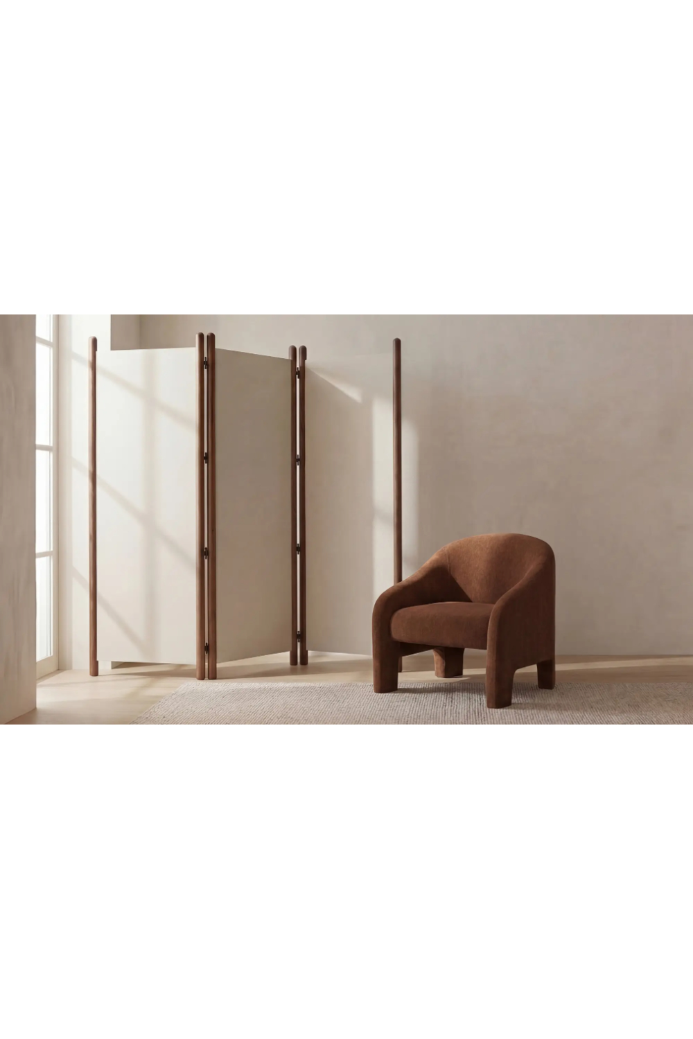 Modern European furniture - White Linen Blend Screen - www.oroa.com | Oroa.com