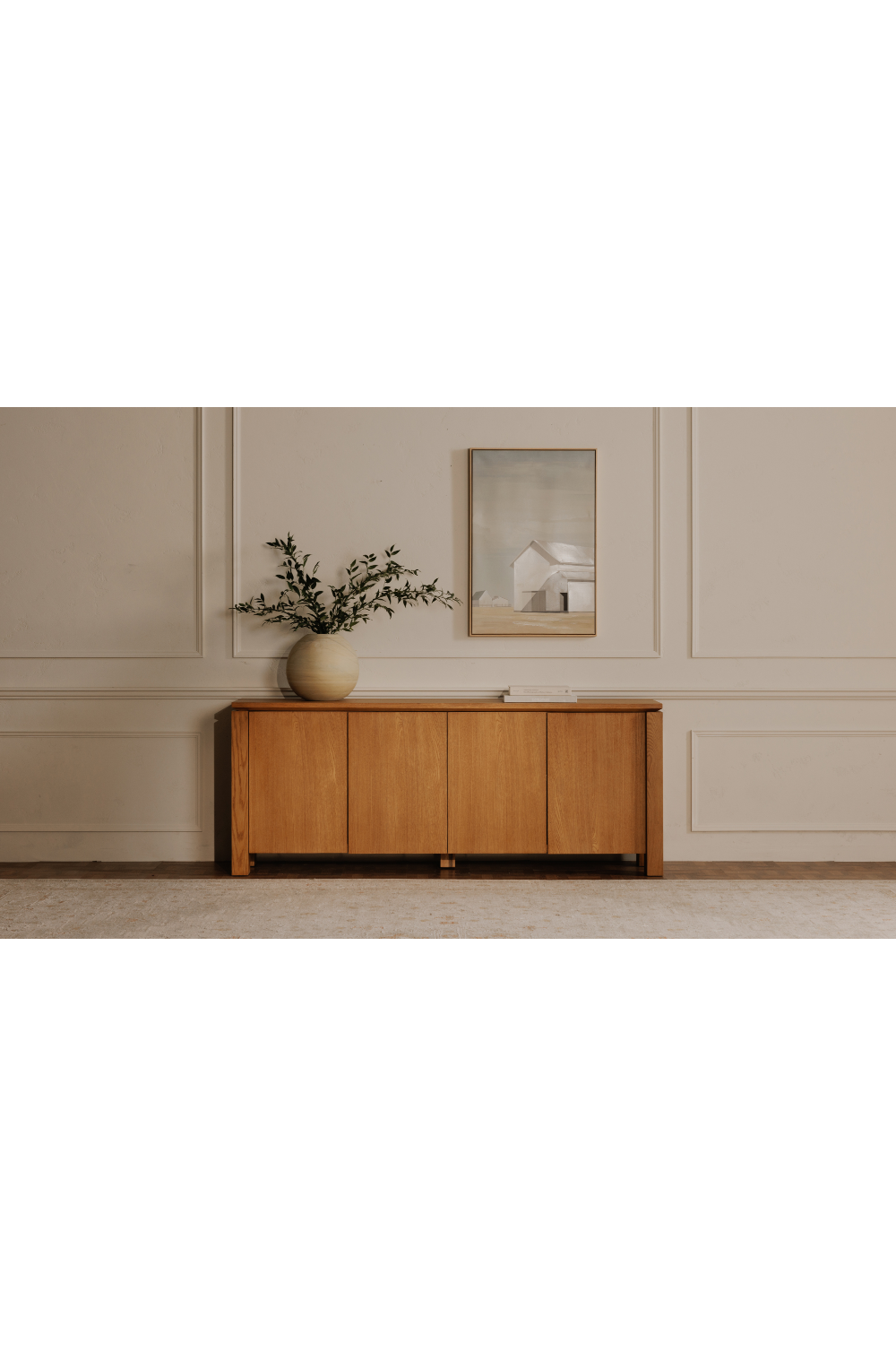 Modern European furniture - Oak Rustic 4-Door Sideboard - www.oroa.com | Oroa.com