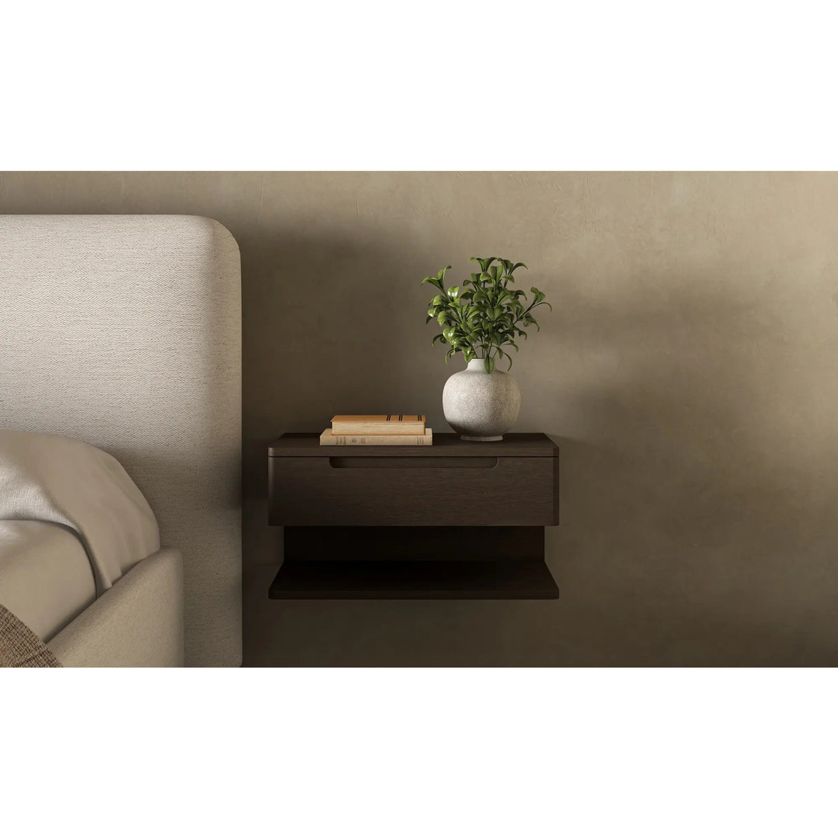Modern European furniture - Brown 1-Drawer Floating Nightstand - www.oroa.com | Oroa.com
