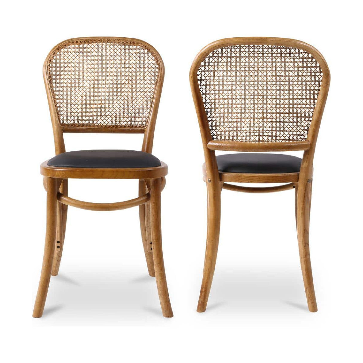 Modern European furniture - Elm-Framed Rattan Dining Chairs (2) - www.oroa.com | Oroa.com