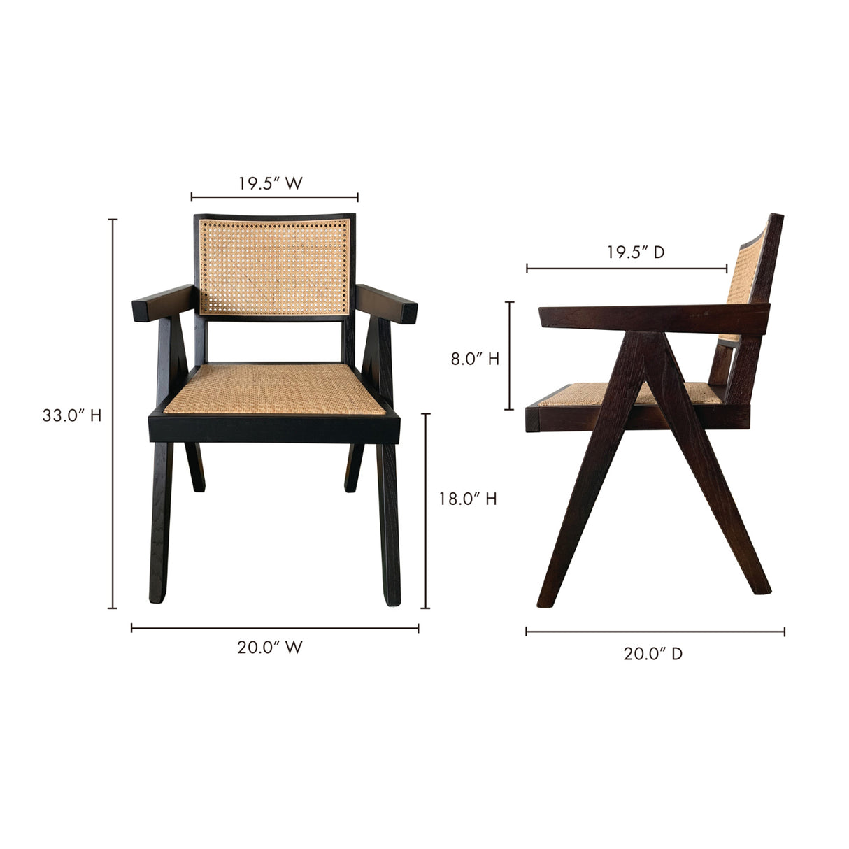 Modern European furniture - Rattan Mid-Century Dining Chairs (2) - www.oroa.com | Oroa.com
