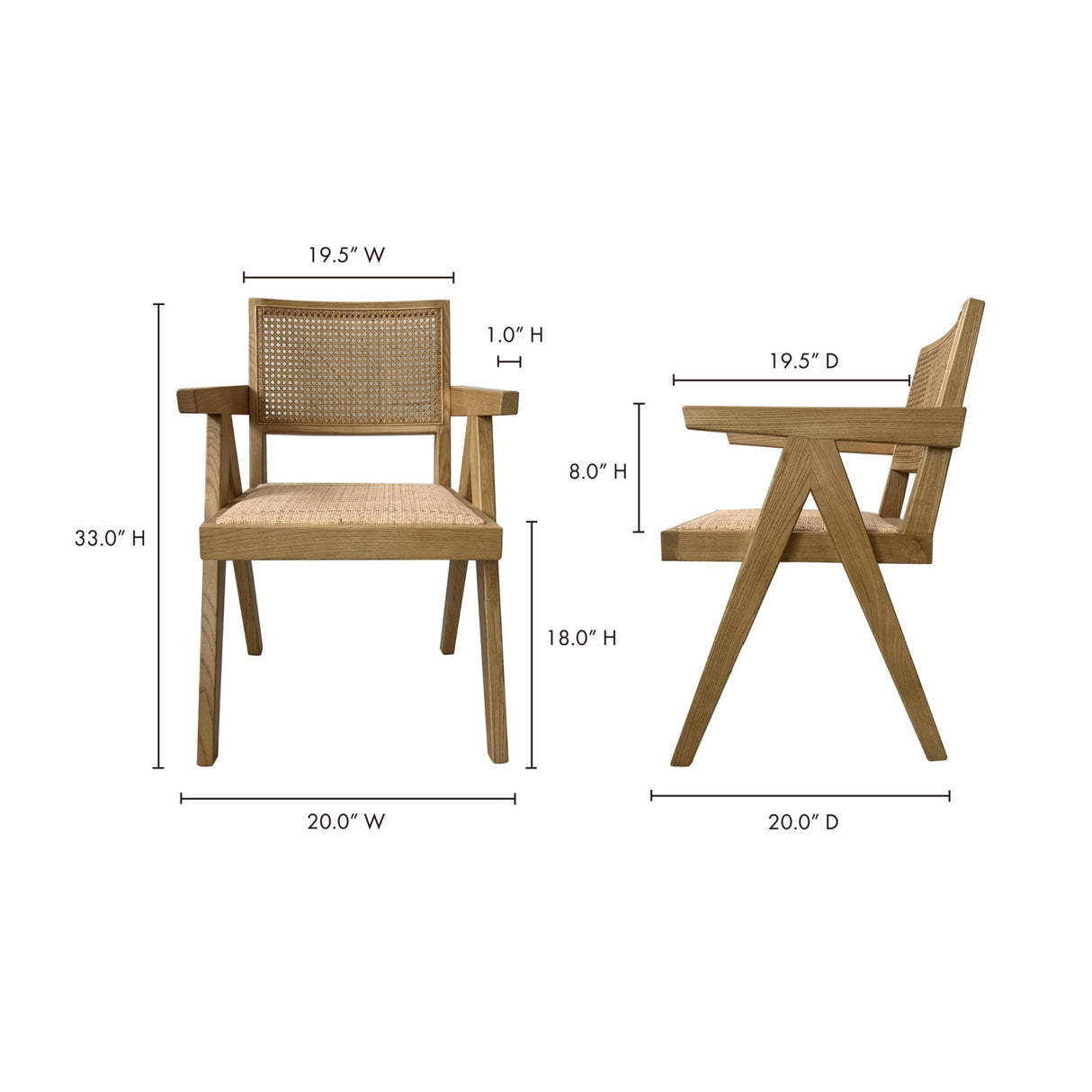 Modern European furniture - Rattan Mid-Century Dining Chairs (2) - www.oroa.com | Oroa.com