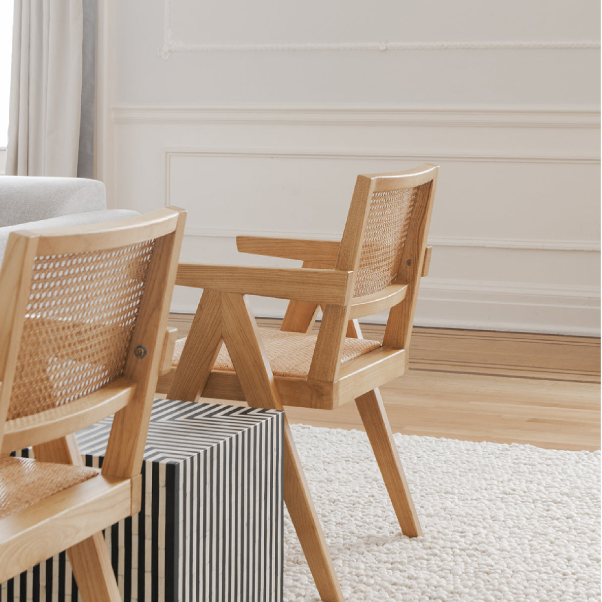 Modern European furniture - Rattan Mid-Century Dining Chairs (2) - www.oroa.com | Oroa.com