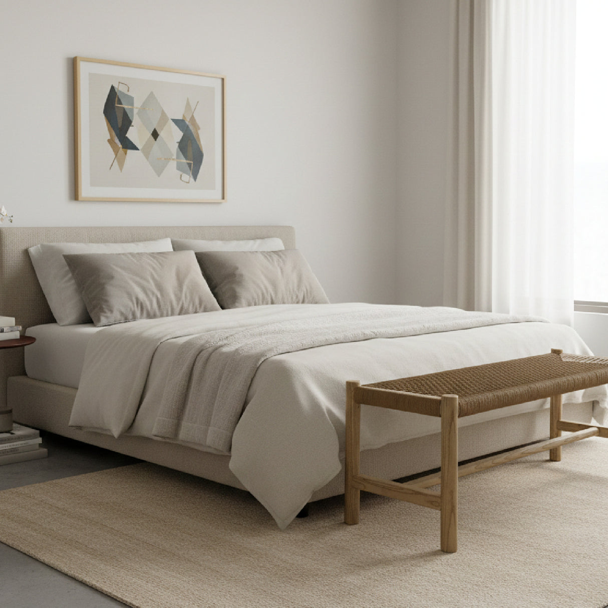 Modern European furniture - Woven Fibers Bench - www.oroa.com | Oroa.com