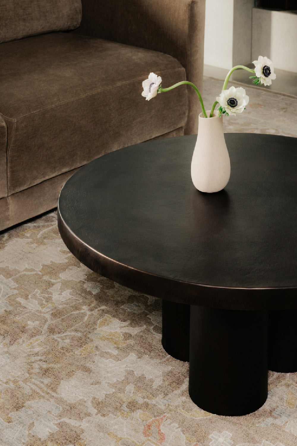 Modern European furniture - Round Black Outdoor Coffee Table - www.oroa.com | Oroa.com