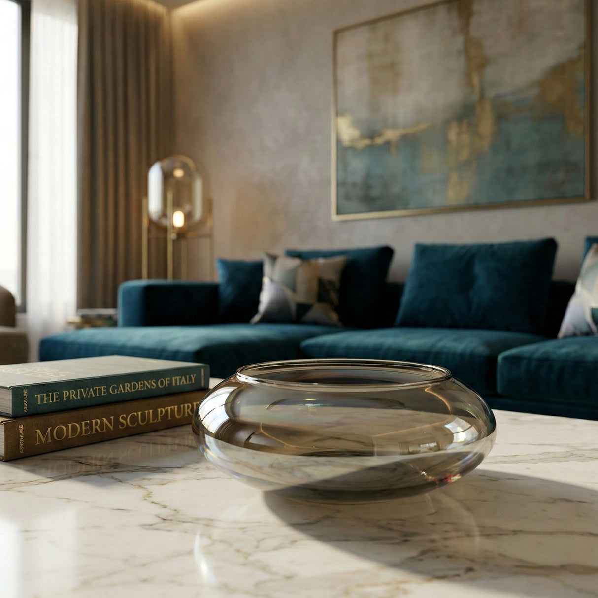 Modern European furniture - Smoky Brown Glass Bowl - www.oroa.com | Oroa.com