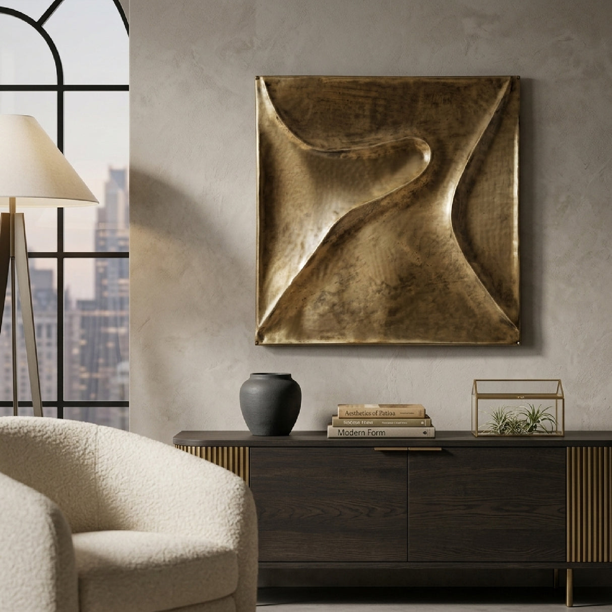 Aged Brass Wall Sculpture | Oroa.com