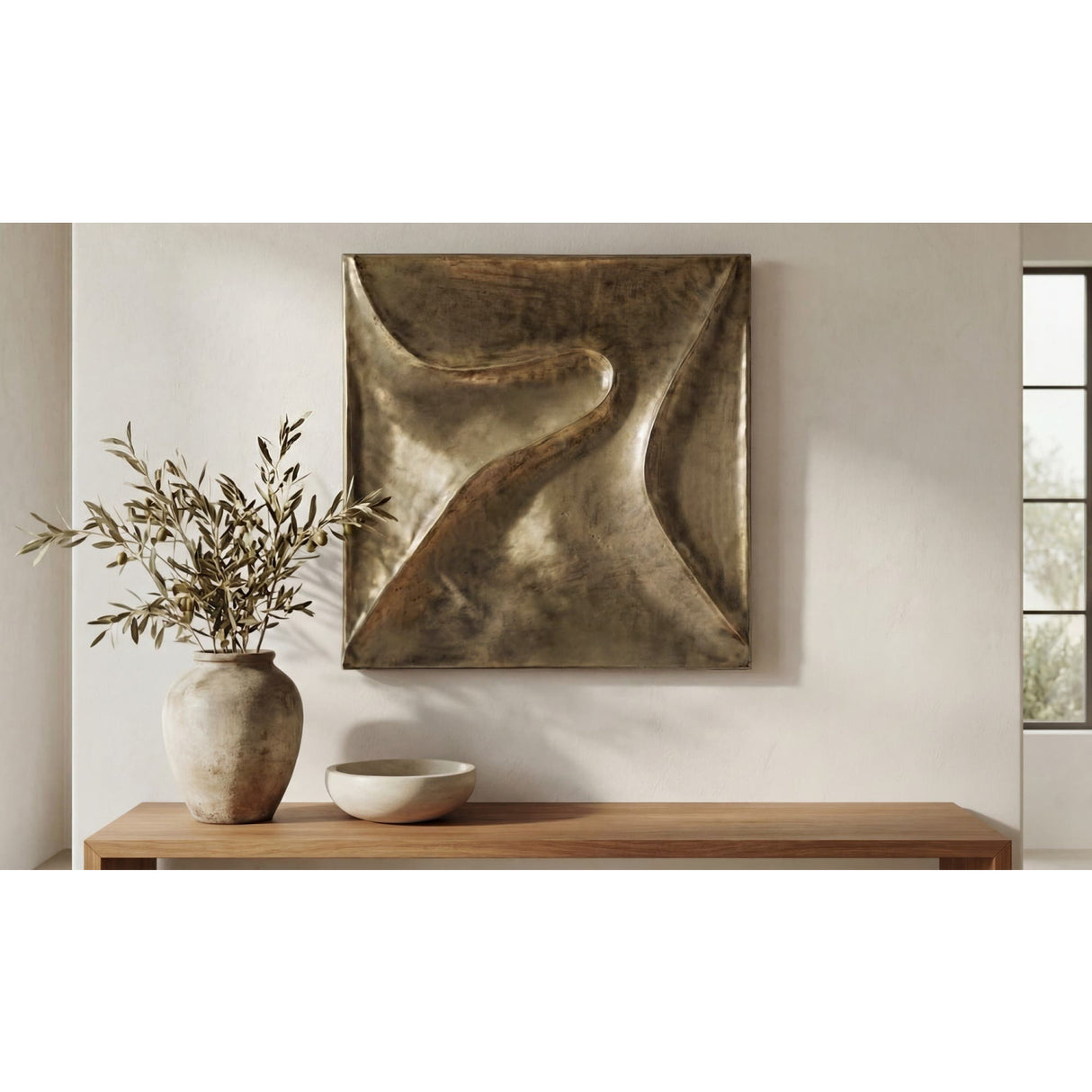 Aged Brass Wall Sculpture | Oroa.com