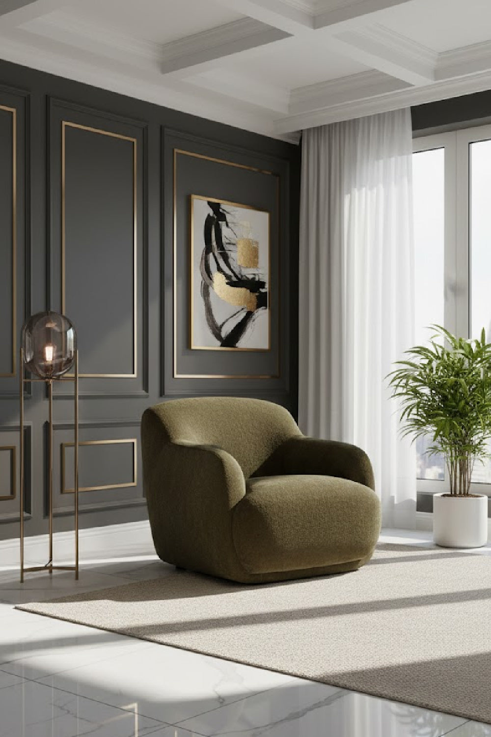 Modern European furniture - Chunky Upholstered Lounge Chair - www.oroa.com | Oroa.com