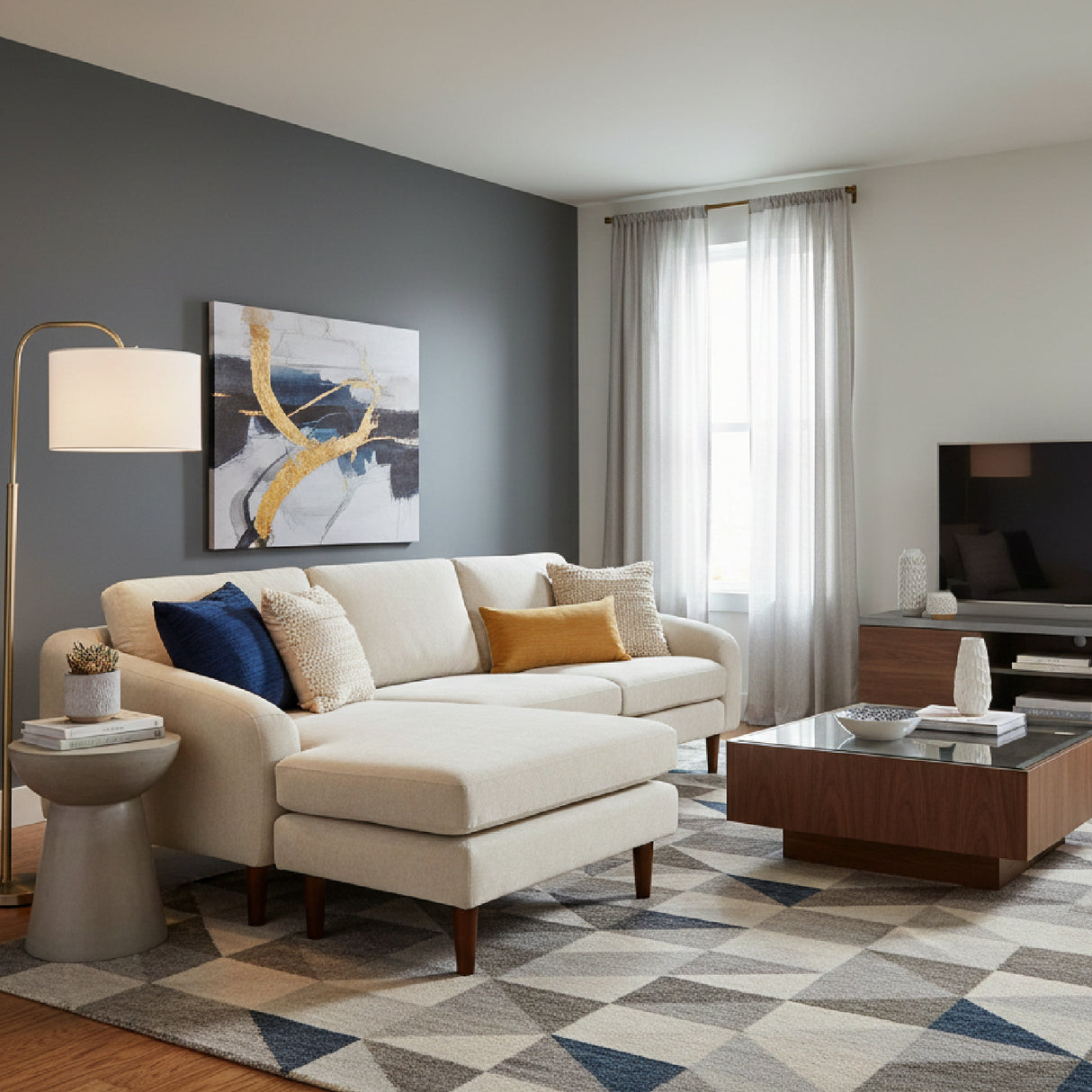 Modern European furniture - Fabric Sectional Sofa - www.oroa.com | Oroa.com