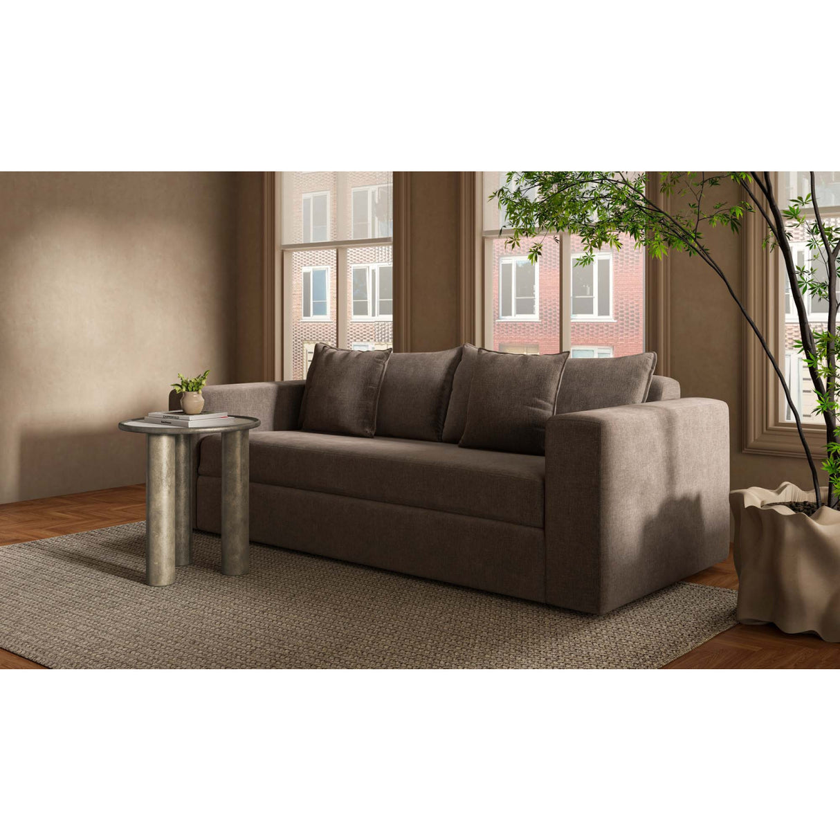 Modern European furniture - Dark Upholstered Sleeper Sofa - www.oroa.com | Oroa.com