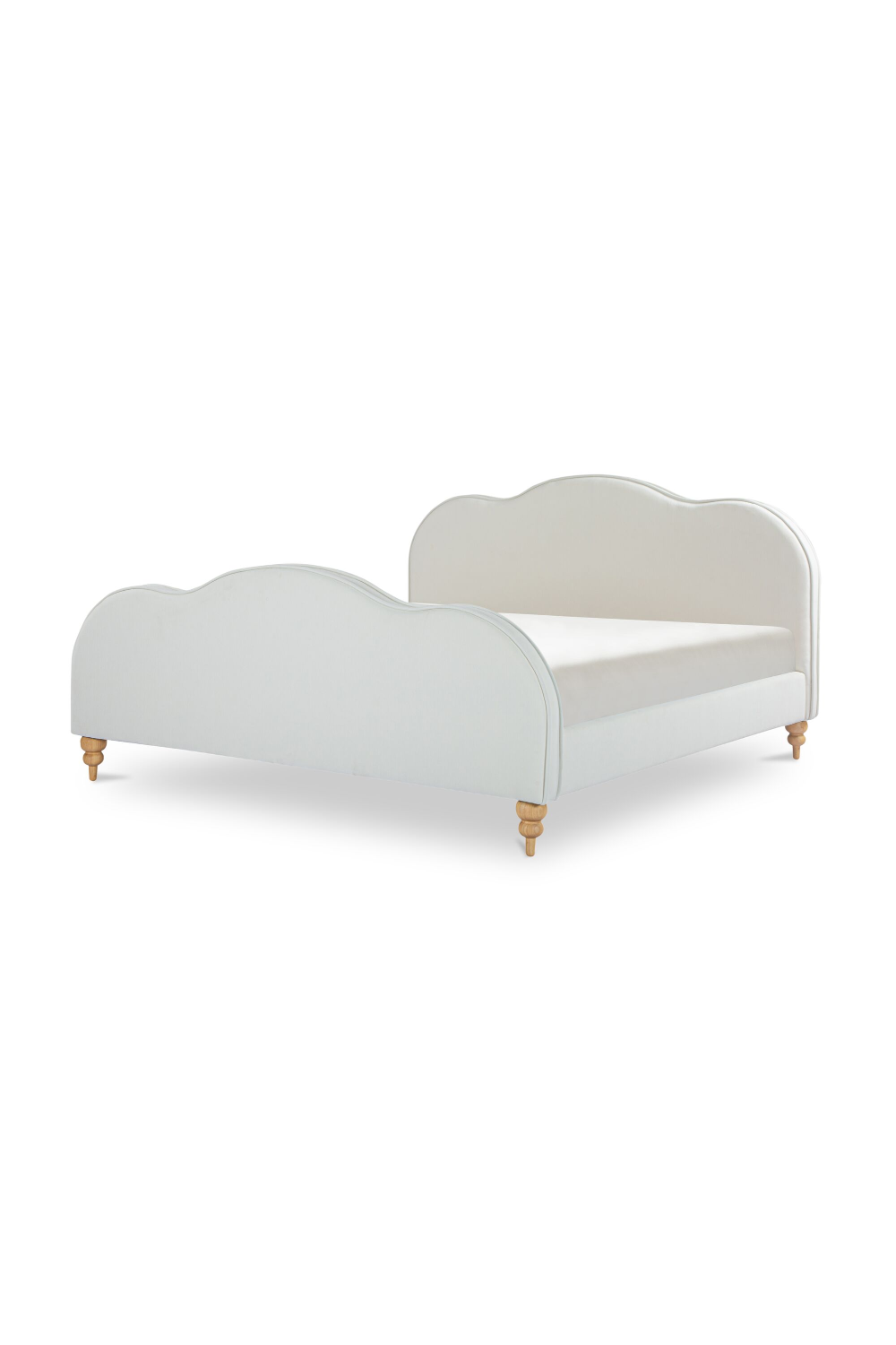 Modern European furniture - Wavy Design Cream Bed - www.oroa.com | Oroa.com